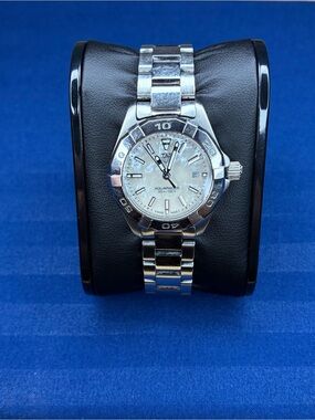Tag Heuer Silver Stainless Steel Lady’sAquaracer Watch with Mother-of-Pearl Dial